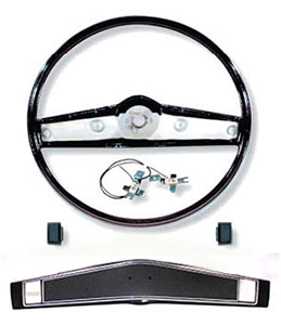 STEERING WHEEL KIT, 69-70 NOVA BLACK