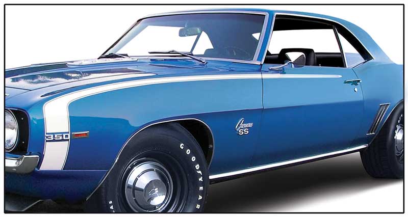 Stencil/Decal, 1969 Camaro SS Hockey Style - White
