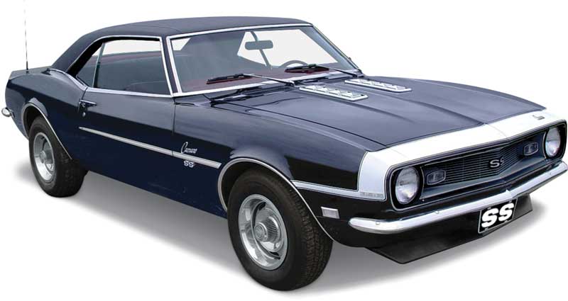 Stencil/Decal, 1968 Camaro SS - White (Header, Fenders & Doors)