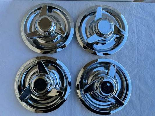 USED Chevy GM Rally 3 Tri-Bar Spinner Wheel Center Hub Caps SET