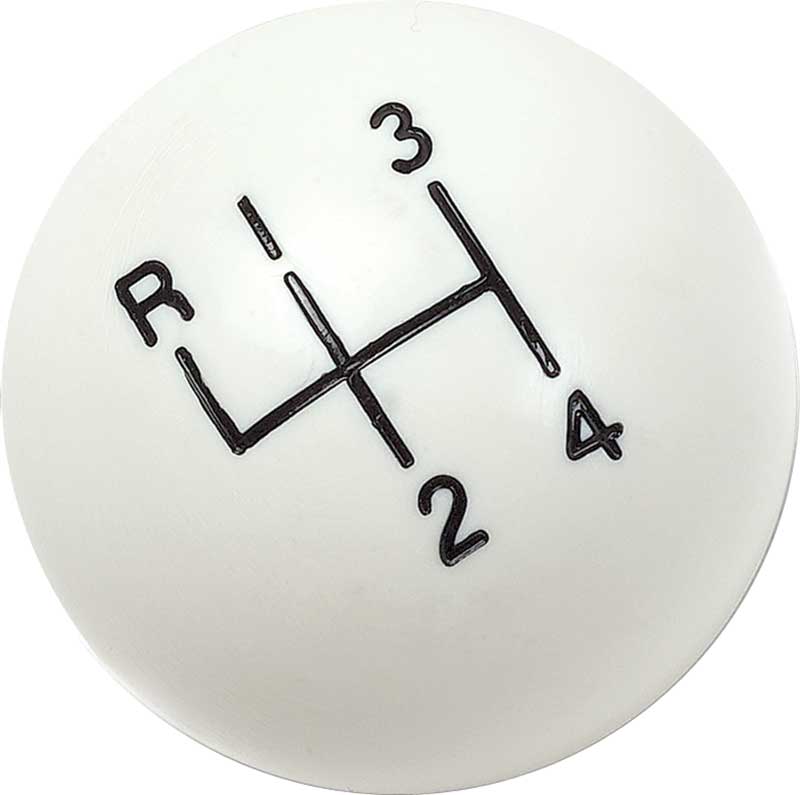 White 4 Speed Shift Knob 5/16 Inch