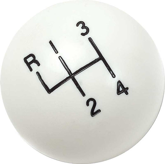 White 4 Speed Shift Knob 3/8 Inch