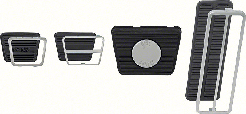 OER Pedal Pad Kit For 1969-1981 Camaro & Firebird – Auto Transmission, Disc Brakes, Black Rubber/Stainless