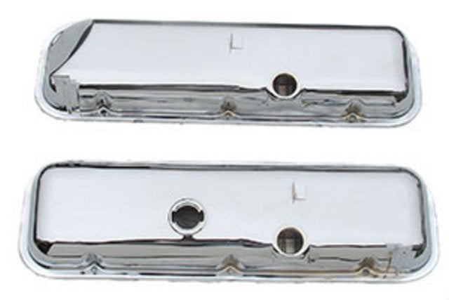 Valve Covers, 1967-1972 Chrome With Power Brake Big Block Without Drippers - PR