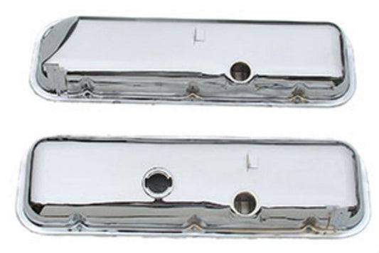 Valve Covers, 1967-1972 Chrome With Power Brake Big Block Without Drippers - PR
