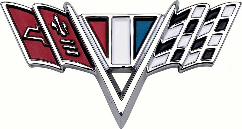 Emblem, 1965-1967 Chevelle El Camino V Cross Flags - Each