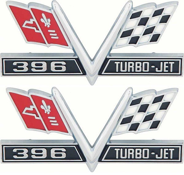 Emblem, 1967 Camaro 1965-1967 Chevelle El Camino 396 Turbo Jet Fender Quality - PR