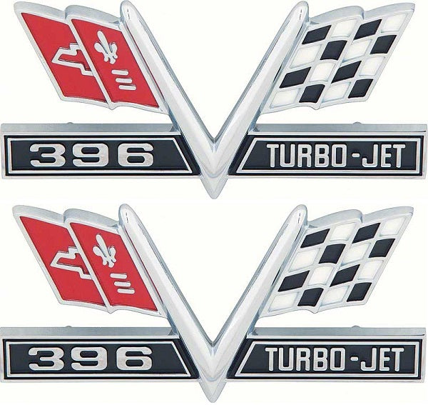 Emblem, 1967 Camaro 1965-1967 Chevelle El Camino 396 Turbo Jet Fender Budget - PR