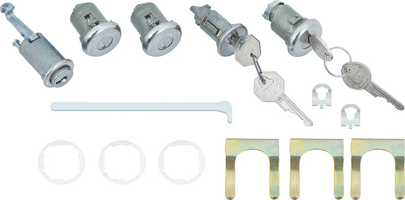 Classic GM Door, Glove Box & Trunk Lock Cylinder Set For 1967-1968 Camaro & Firebird