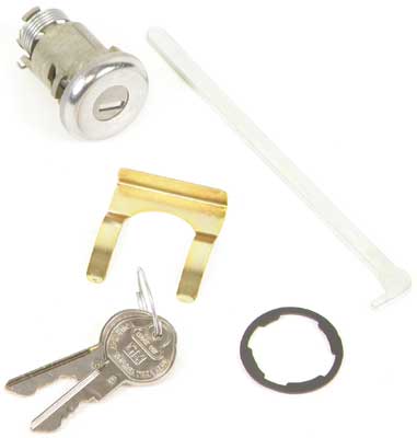 Lock, 1968 Camaro Trunk Original Key With Rod & Gasket