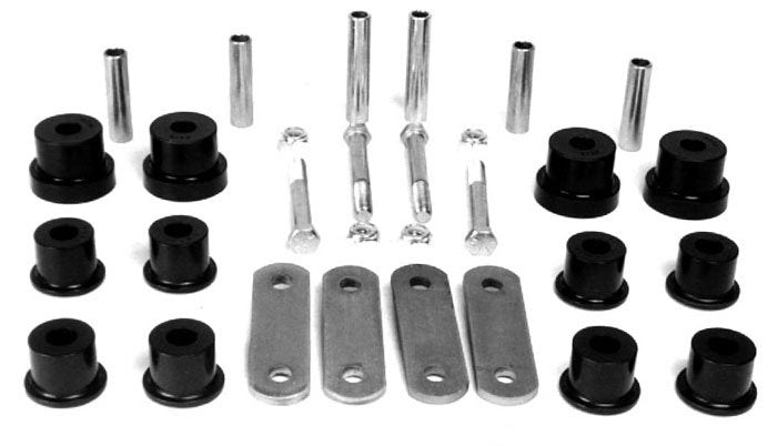 Shackle Kit, 1968-1979 Nova Multi Leaf With Front Bushings - Polyurethane