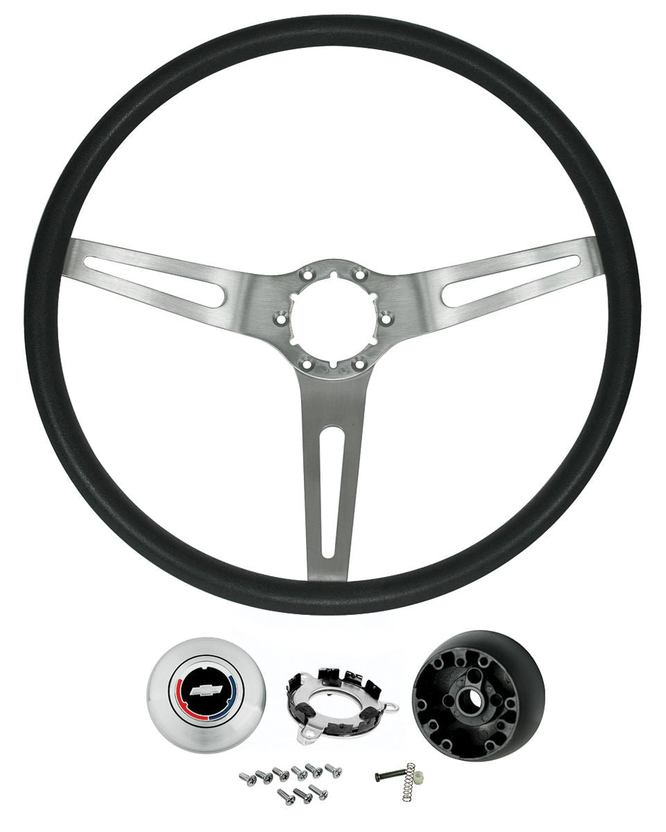 Steering Wheel Kit, 1967-1968 Camaro Chevelle Nova 1967-1972 Truck Sport - Black