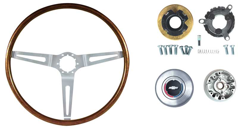Steering Wheel Kit, 1967-1968 Camaro Walnut