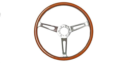 Steering Wheel, 3 Spoke Walnut Wood