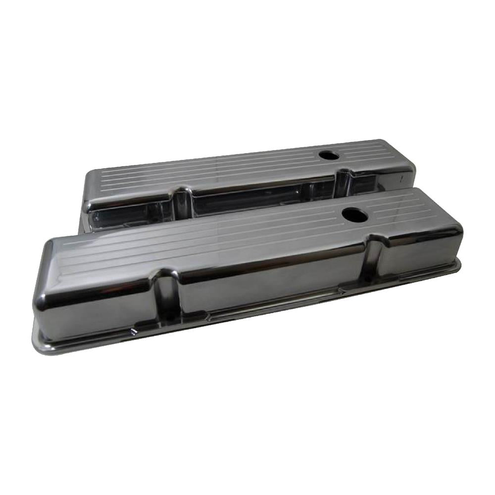 Polished Aluminum Valve Covers -Small Block-Short Ball Milled - PR