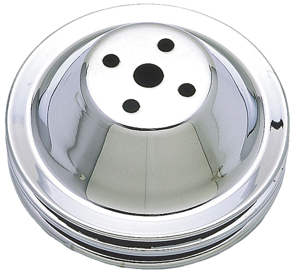 Pulley, Small Block Short Water Pump Fan 2 Groove - Chrome