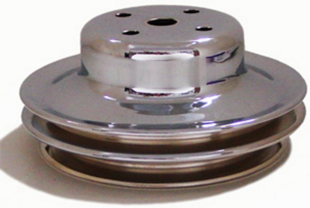 Pulley, Big Block Long Water Pump Fan 2 Groove - Chrome