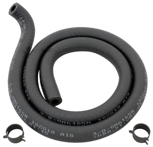 Hose, 1962-1976 3/8" Thick Walled Hose With Molded 1990 Degree Bend For Pcv Valve - Includes Black Pinch Clamps