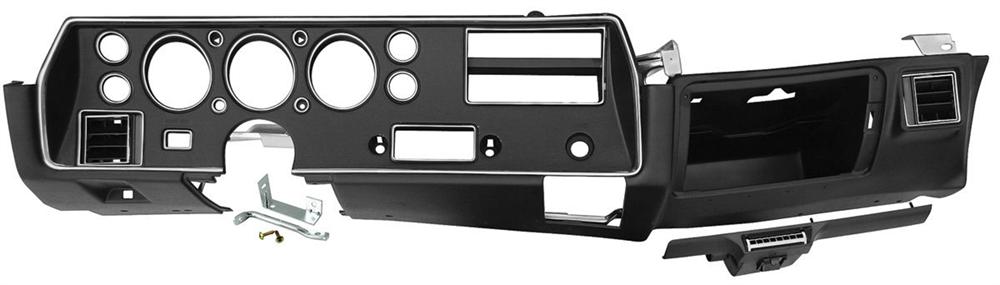Bezel, 1970-1972 Chevelle El Camino, Monte Carlo SS Dash - Black