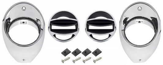 Air Vent Ball & Bezel Kit, 1966-1967 Chevelle El Camino Chrome