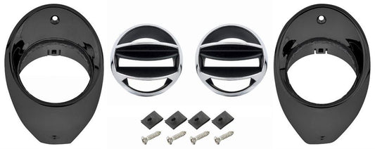 Air Vent Ball & Bezel Kit, 1966-1967 Chevelle El Camino Black