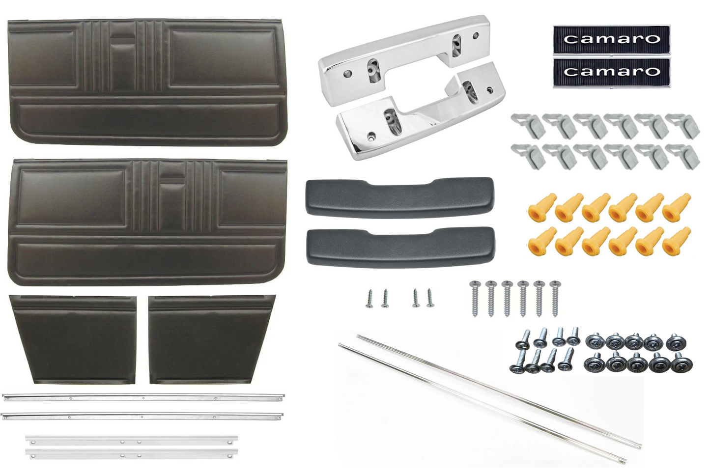 Door Panel Kit, 1967 Camaro Standard Convertible Unassembled - Black