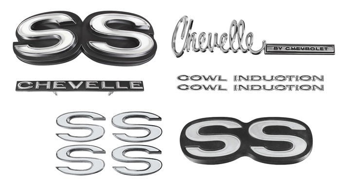 Emblem Kit, 1972 Chevelle SS With Cowl Induction