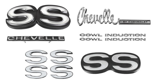 Emblem Kit, 1972 Chevelle SS With Cowl Induction