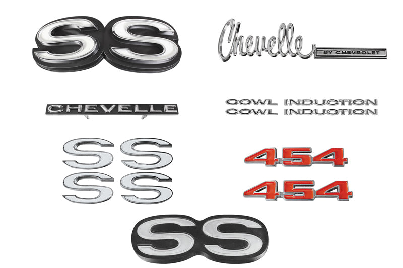 Emblem Kit, 1972 Chevelle SS 454 With Cowl Induction