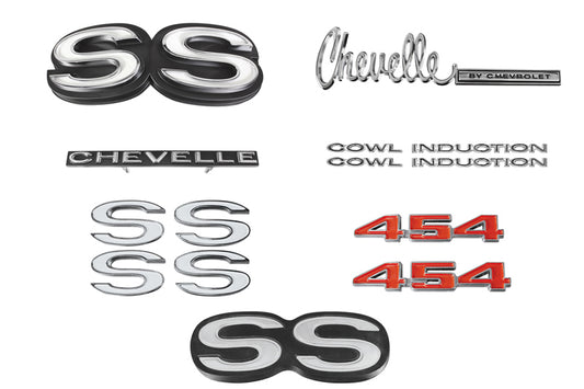 Emblem Kit, 1972 Chevelle SS 454 With Cowl Induction