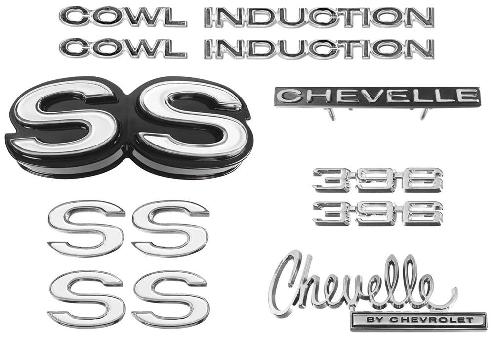 Emblem Kit, 1970 Chevelle SS 396 With Cowl Induction