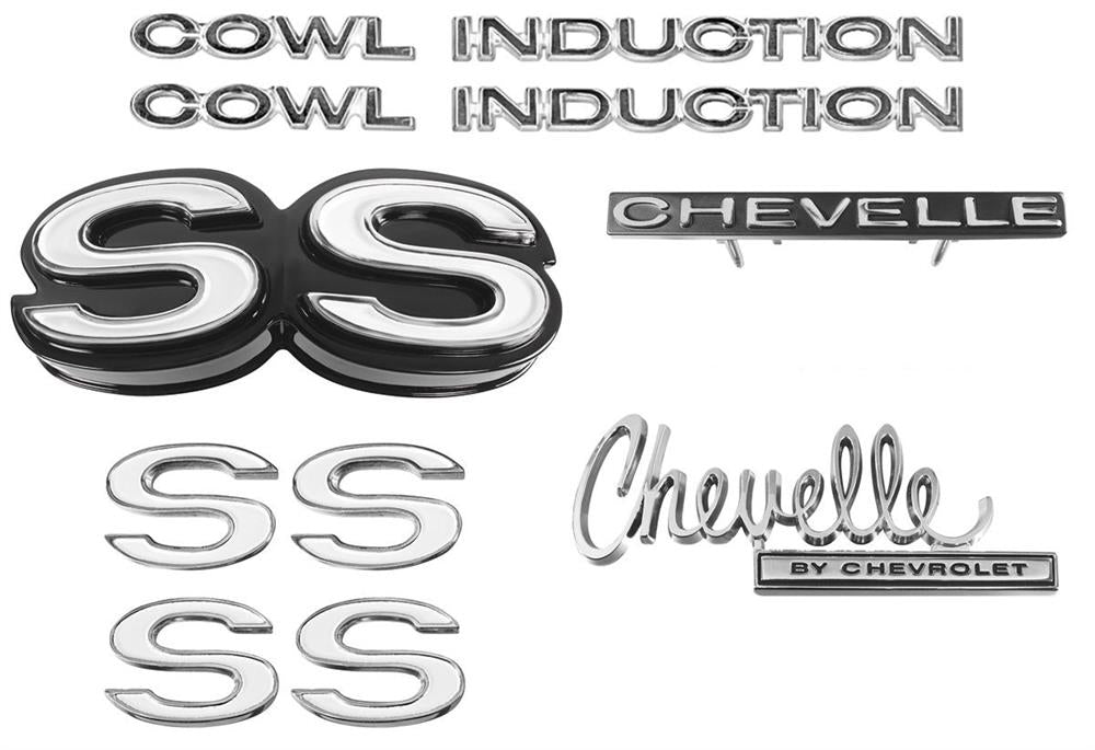 Emblem Kit, 1971 Chevelle SS With Cowl Induction