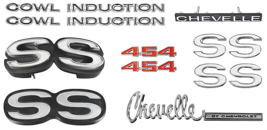 Emblem Kit, 1971 Chevelle SS 454 With Cowl Induction
