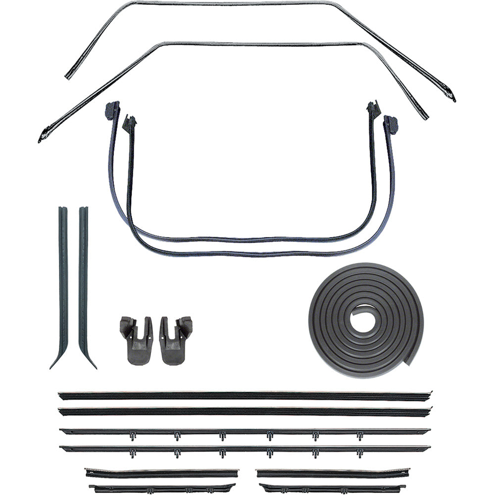 Weatherstrip Kit, 1967-1969 Camaro Coupe With Flat Chrome Outer Bead Felts