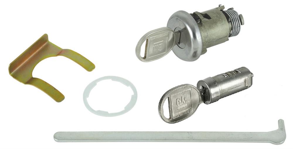 Glove & Trunk Lock Set, 1967 Chevelle - Later Style Key