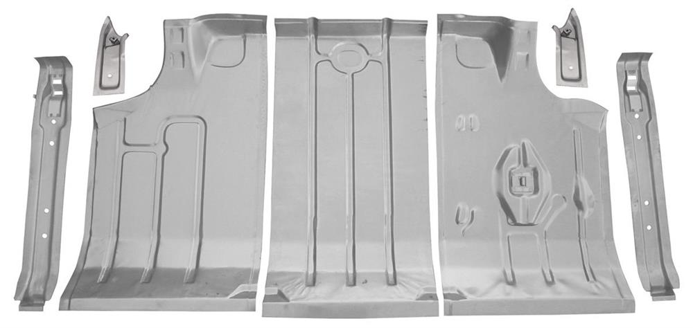 Trunk Pan, 1964-1967 Chevelle Trunk Floor Kit - 7 Pcs