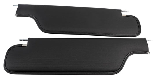 Two black car side window sunshades on a white background