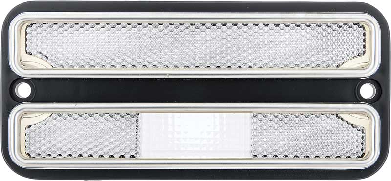 Lens, 1968-1972 Front Or Rear Clear Marker Lens With Chrome