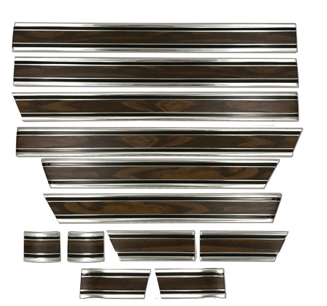 Molding Set, 1969-1972 Truck Fleetside Woodgrain Long Bed - 12 Pc