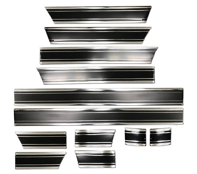 Molding Set, 1969-1972 Truck Fleetside Black Short Bed - 12 Pc
