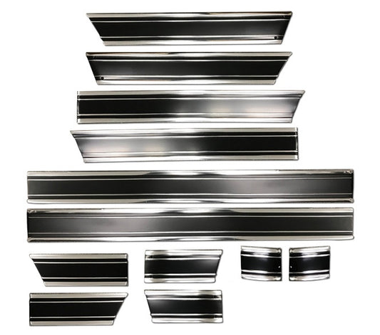 Molding Set, 1969-1972 Truck Fleetside Black Short Bed - 12 Pc