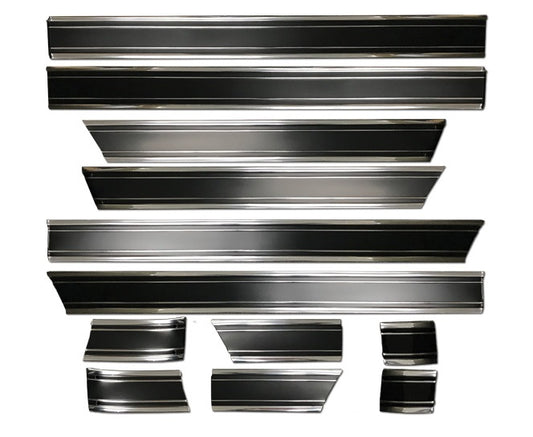 Molding Set, 1969-1972 Truck Fleetside Black Long Bed - 12 Pc