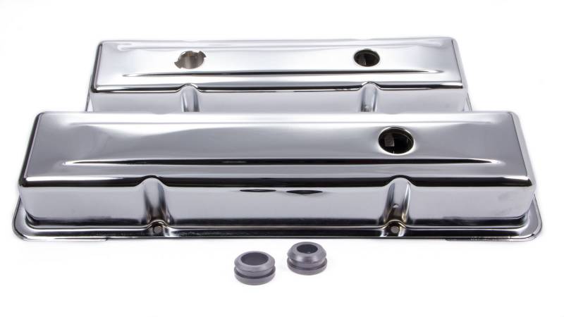 Valve Cover, Chevelle El Camino Repro Small Block Chrome With Oil Filler Hole - PR