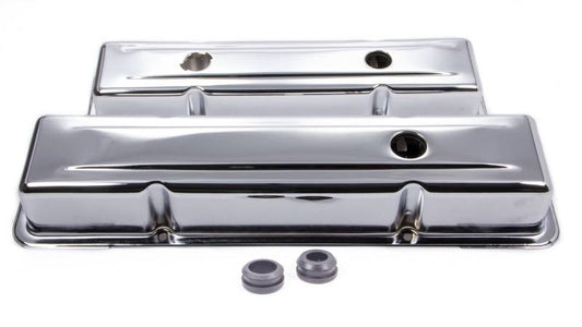 Valve Cover, Chevelle El Camino Repro Small Block Chrome With Oil Filler Hole - PR
