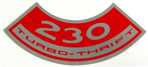 DECAL, 230 TURBO THRIFT AIR CLEANER