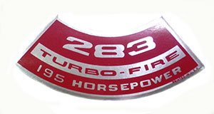 DECAL, 283 TURBO FIRE 195HP AIR CLEANER