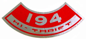 DECAL, 194 HI THRIFT AIR CLEANER