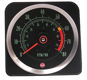 TACHOMETER, 69 CAMARO 8000 RPM W/6000 REDLINE