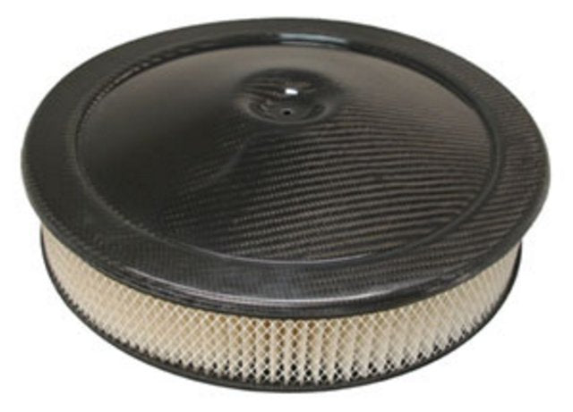 Air Cleaner Lid, 14" Carbon Fiber Open Element With Air Filter