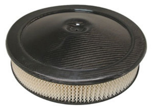 Air Cleaner Lid, 14" Carbon Fiber Open Element With Air Filter